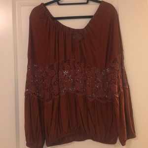 Off the shoulder shirt - orange